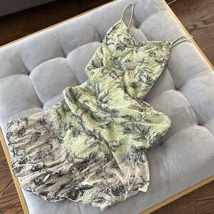 Andretta Donatello Forest and Pistachio Green Fully Beaded Vintage Dress XS